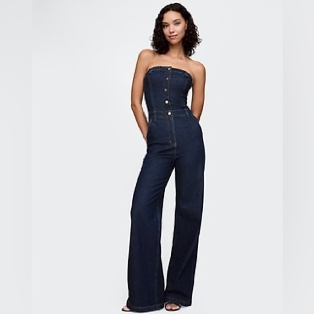 GAP | Strapless Denim Jumpsuit Sz US 8